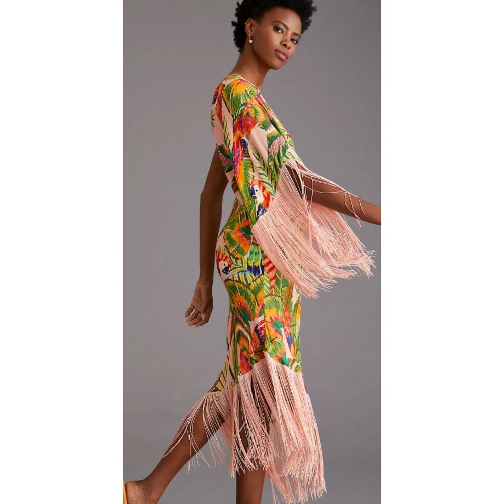 Farm Rio NEW Maccaw Leaves One Shoulder Midi Dress, Med - Picture 4 of 14